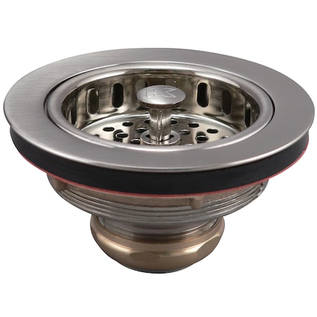 Keeney Mfg Brass Sink Strainer with Drop Post Basket, Brushed Nickel K5445DSBN